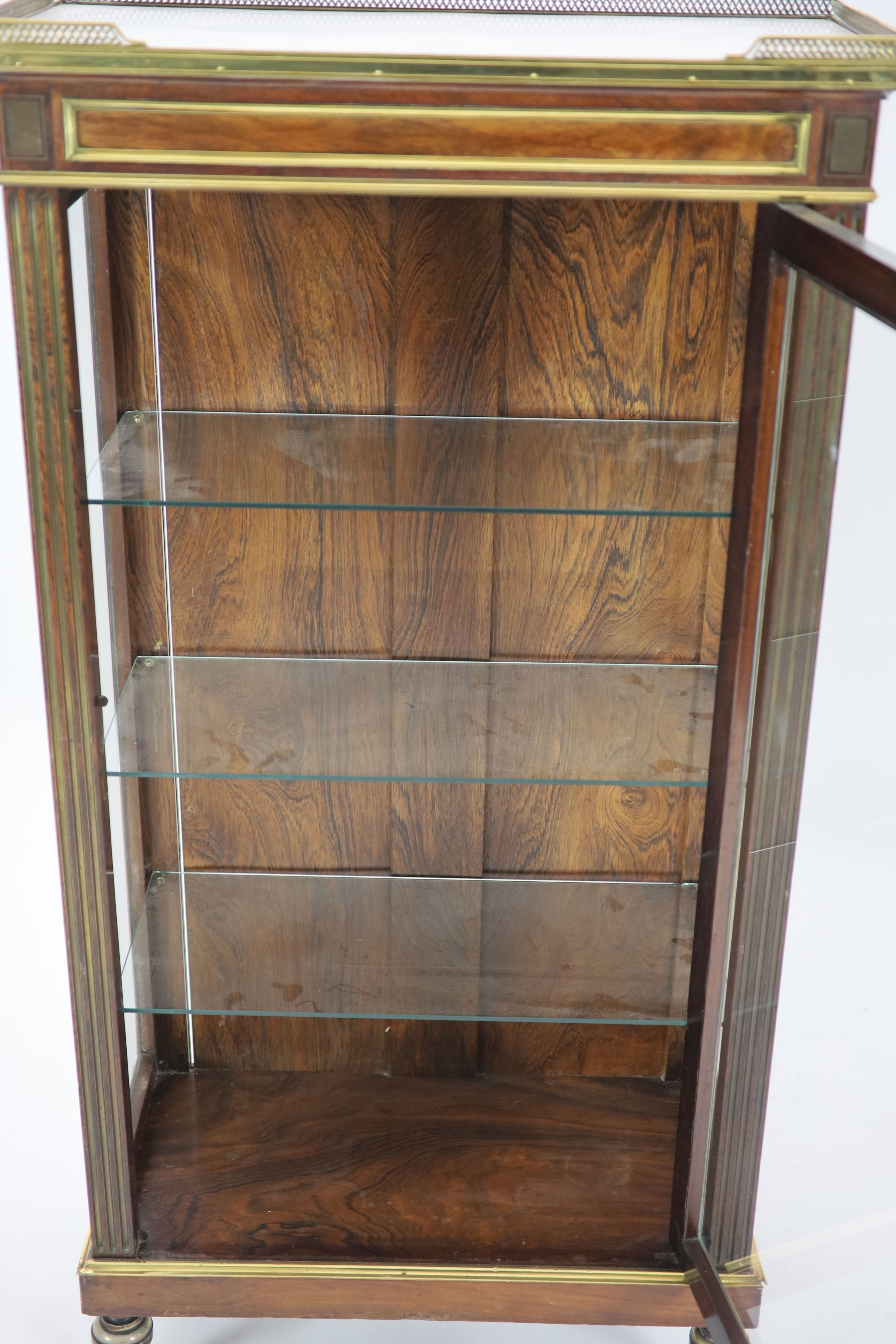 A 19th century French ormolu mounted rosewood vitrine H 150cm. W 75cm. D 37cm.